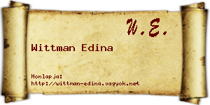 Wittman Edina névjegykártya